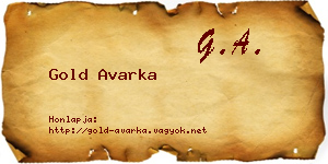 Gold Avarka névjegykártya